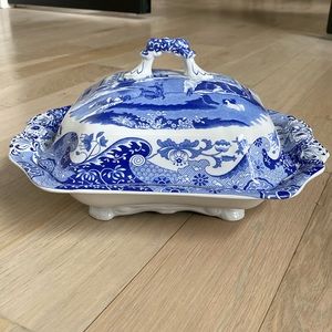 Spode Blue Italian Covered Vegetable Dish